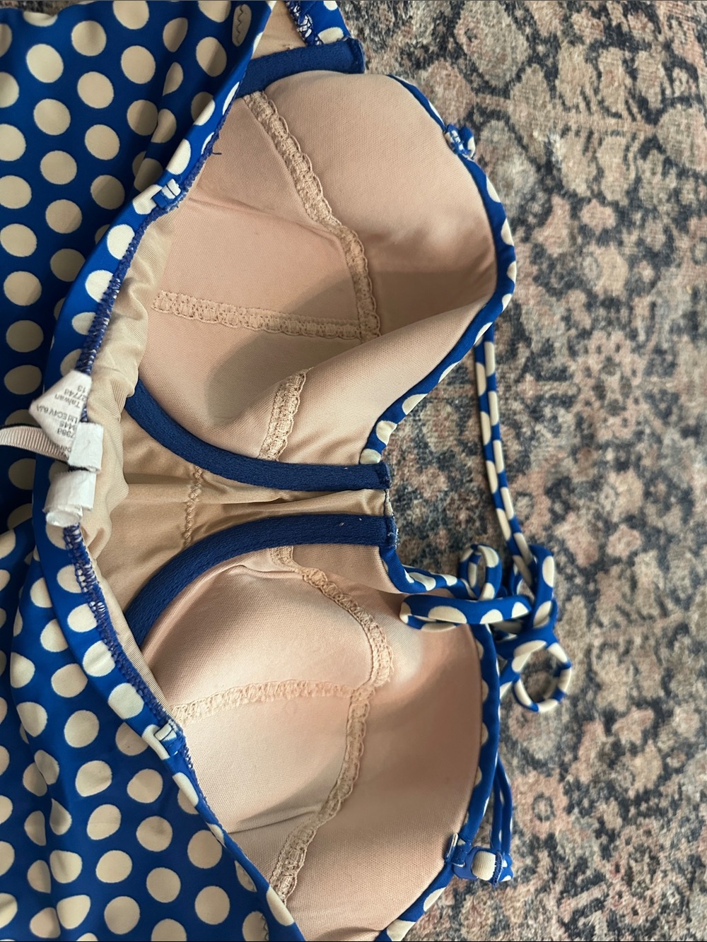 J. Crew Blue One-Piece Swimsuit with White Polka Dots - Picture 8 of 14